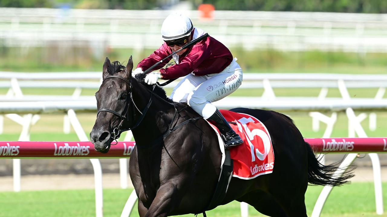 Cejay Graham rides Dream Smart to victory at Doomben, one of her four for the day. Picture: Picture: Grant Peters/Trackside Photography