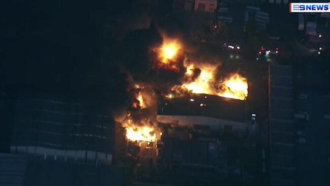 More than 20 trucks are on the scene in Melbourne's north. Picture: 9 News