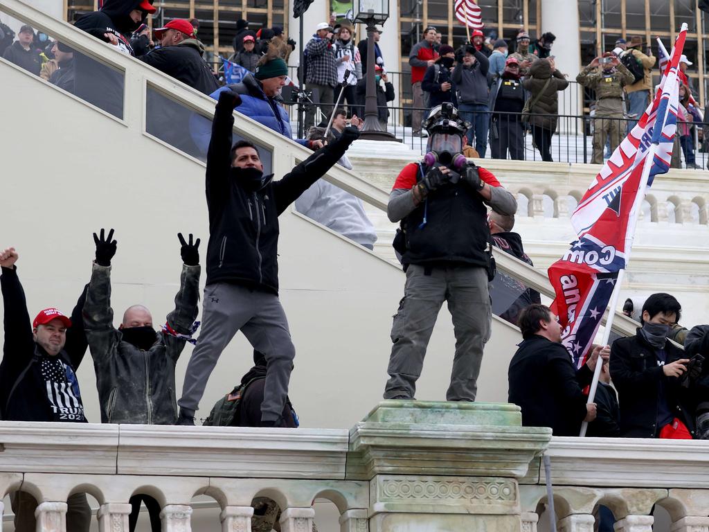 Protesters gather on the U.S. Capitol Building. Picture: Getty