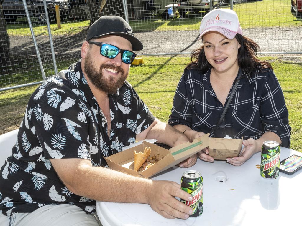 Dan O'Donnell and Kristy Fischer at Meatstock, Toowoomba Showgrounds. Friday, April 8, 2022. Picture: Nev Madsen.