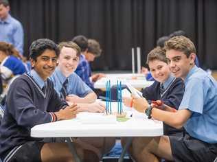 St Mary's students (from left) Jaisal Narsey, Will Thomas, Ben Fox and Mutt Gudgeon. Picture: USQ Photography,David Martinelli