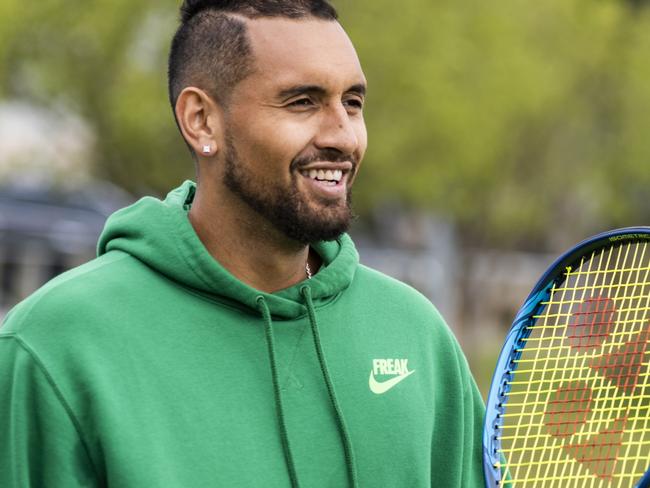 CANBERRA, AUSTRALIA - NewsWire Photos SEPTEMBER 10, 2020: Nick Kyrgios speaking at a ACT Labor press conference with Tennis Australia. Picture: NCA NewsWire / Martin Ollman