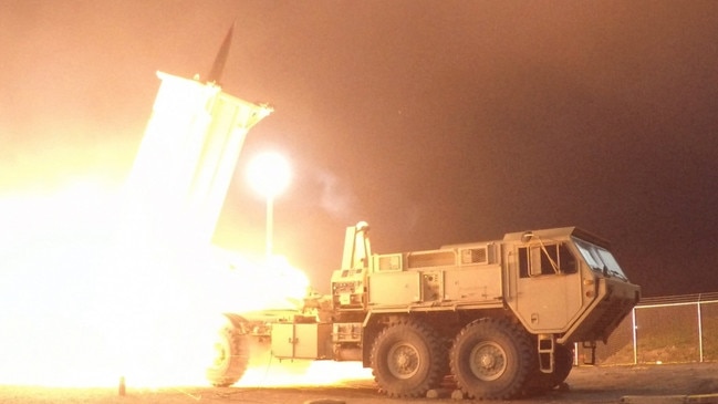 A Terminal High Altitude Area Defence (THAAD) interceptor launches from the Pacific Spaceport Complex Alaska in Kodiak, Alaska. Picture: Missile Defence Agency.