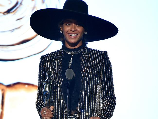 Full circle: Beyonce accepts The CDFA Fashion Icon Award back in 2016. Picture: AFP