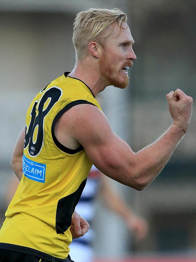 Steven Morris celebrates a goal in the VFL. Picture: Mark Stewart