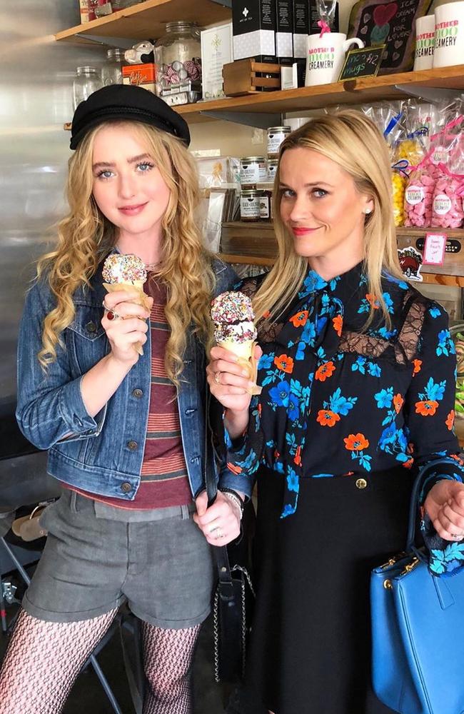 Reese teases she may or may have not thrown an ice cream cone at co-star Meryl Streep during filming. Picture: Instagram