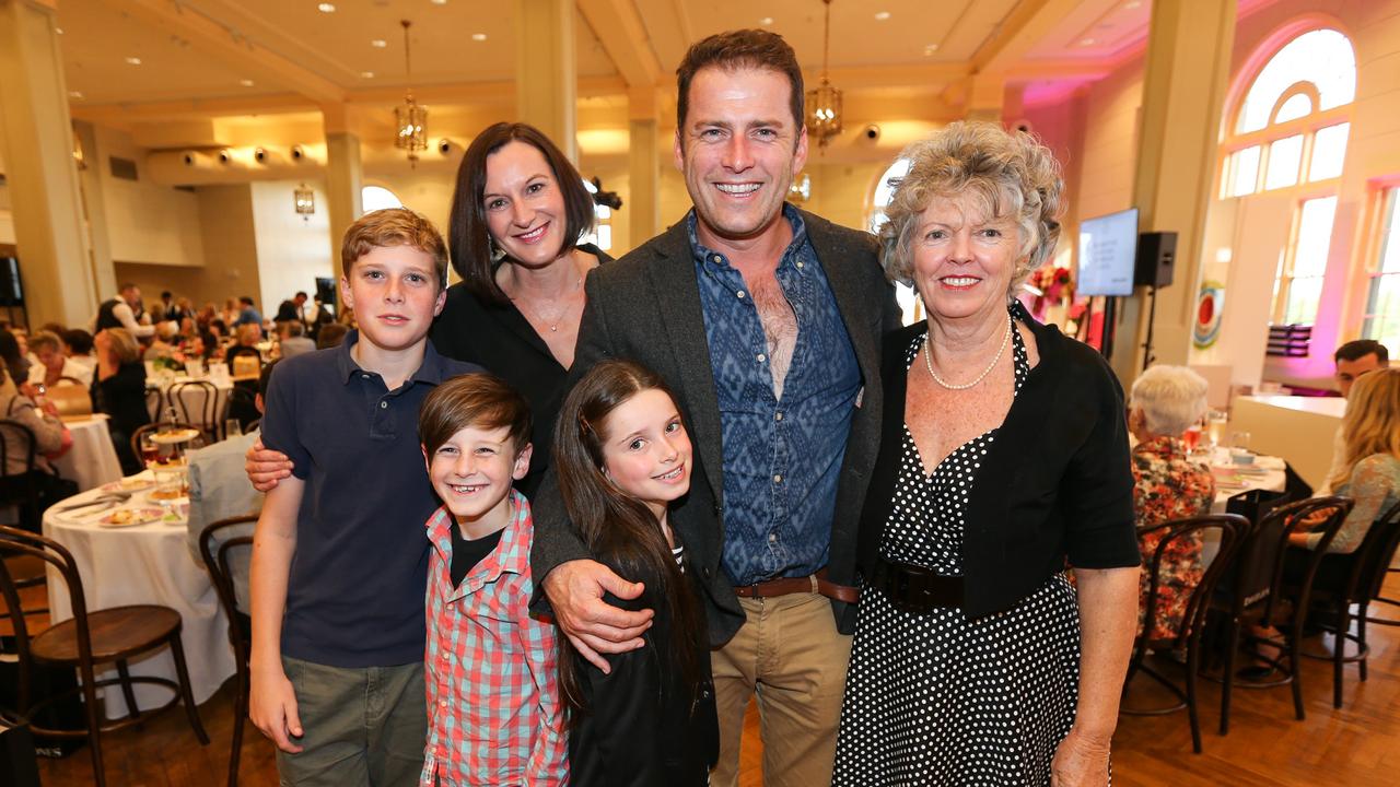 Cassandra Thorburn and Karl Stefanovic with their three children before their 2016 split. Picture: Attila Szilvasi.