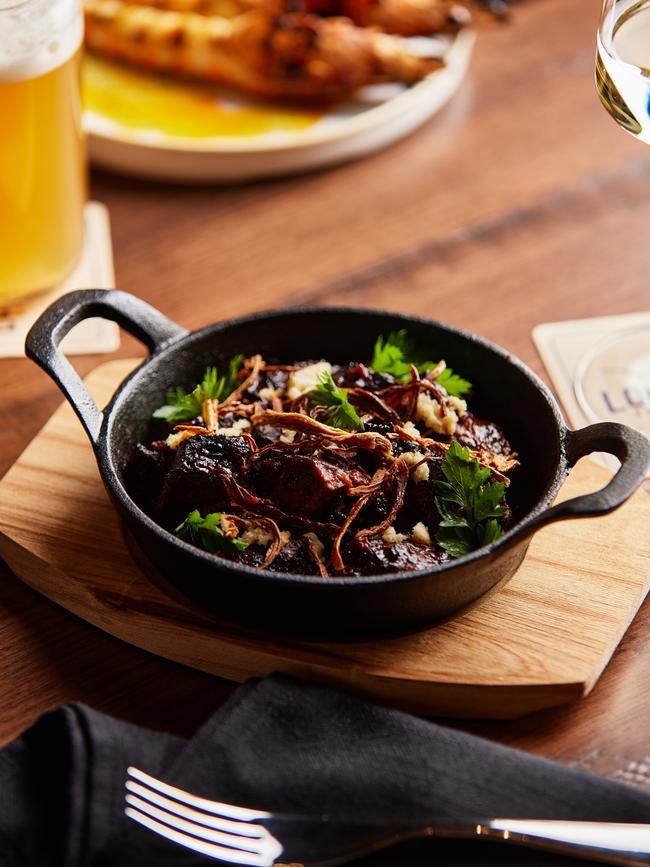 The Longhorn Smokehouse’s Smoked brisket burnt ends, served with crispy onions, horseradish and parsley. Picture Courtesy of the Longhorn Smokehouse.