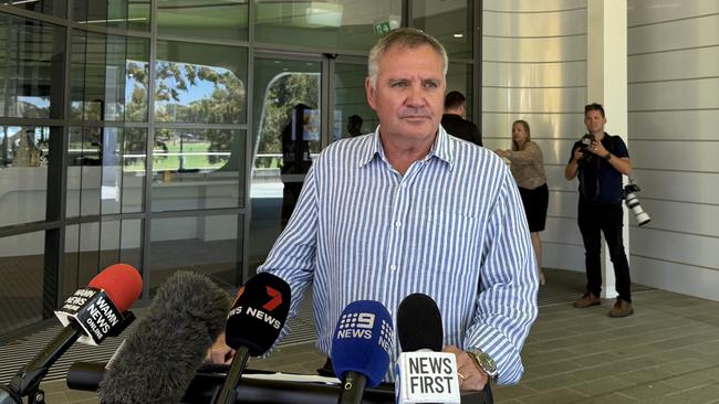 WAIS chairman Neale Fong speaks at Saturday’s snap press conference. Picture: Paige Taylor