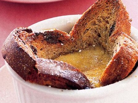 Raisin bread and butter pudding. Picture: Supplied