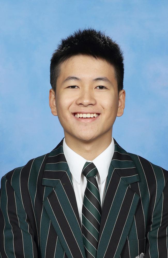 Brisbane Boys College 2024 high achiever Alexander Fung. Picture: supplied