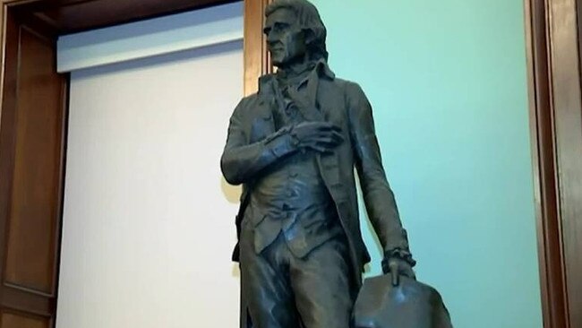 The Thomas Jeffersn statue in New York City Hall. Picture: Supplied.