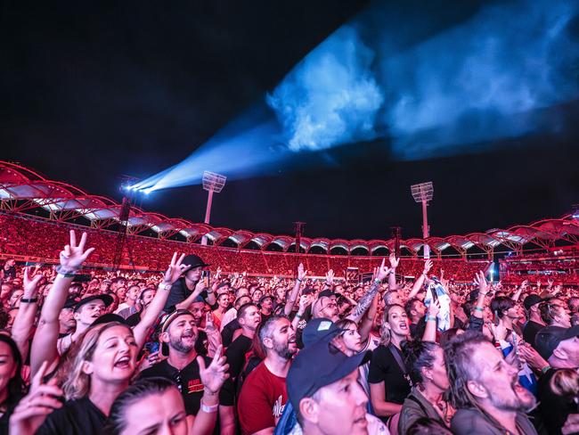 13/11/2024: US rock band Pearl Jam performing at People First Stadium, Gold Coast, on the opening night of its Dark Matter Australian tour. Picture: Simone Gorman Clark