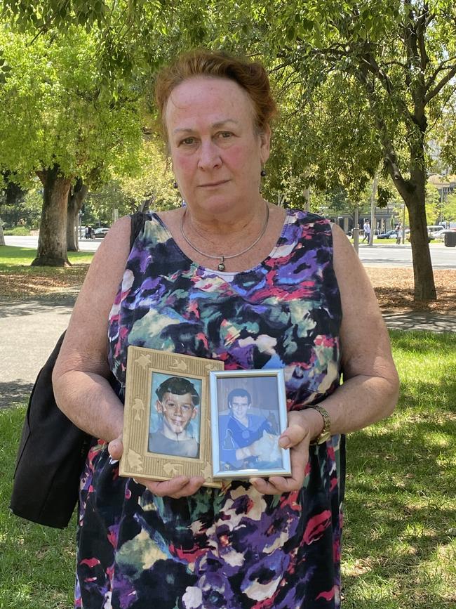 Elspeth McInnes and photos of her son Doug who died age 18 in a motorbike accident in 2005.