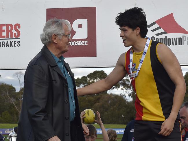 Josh Lai was best on ground for Cheltenham in the 2024 SFNL grand final. Picture: Andrew Batsch.