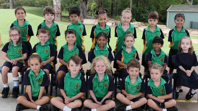 My First Year: Musgrave State School Prep Coral. Front Row: Cobie, Tyde, Xavier, Rowland, Lily. Middle Row: Maylea, Ors, Harrison, Ayana, Austin, Akira, Jess. Back Row: Rosalia, Edward, Rudra, London, River, Kobe, Mehrish. Picture: Glenn Hampson.