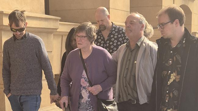 Bernice Sternberg's family outside court. Photo: Lucy Rutherford