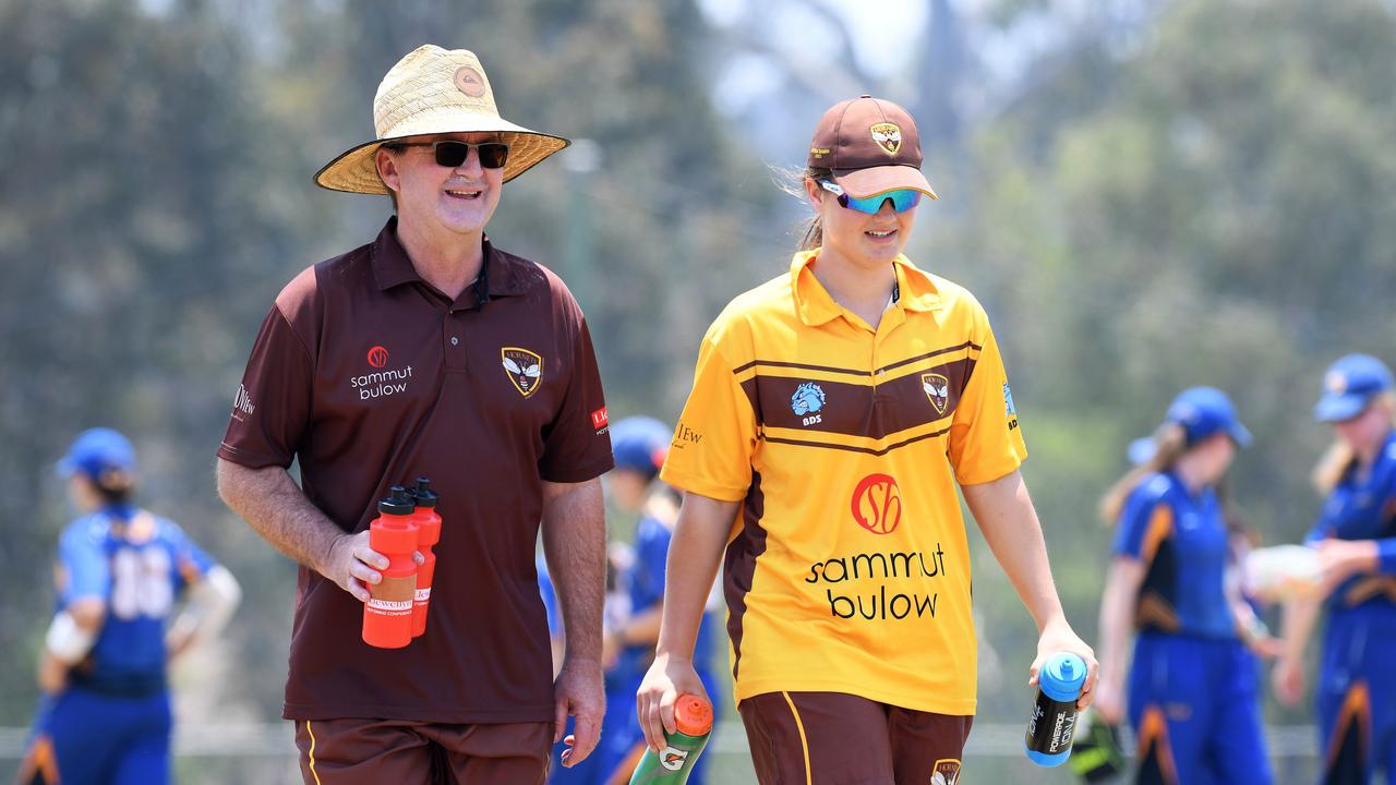 Ipswich Logan Hornets coach Wayne Bichel with Ruth Johnston.