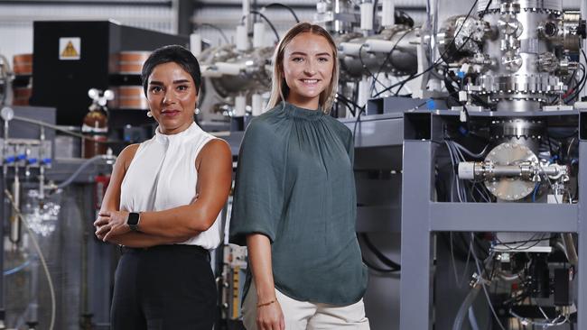 ANSTO research lead Dr Mitra Safavi-Naeini, pictured with Ceri Brenner, said the newly discovered cancer treatments would work like "guided cruise missiles", compared to the "carpet bombing" method of chemotherapy. Picture: Sam Ruttyn