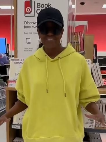 Michelle Obama went 'undercover' to sign copies of her new book, sharing footage of the hilarious 'covert operation'. Picture: Instagram