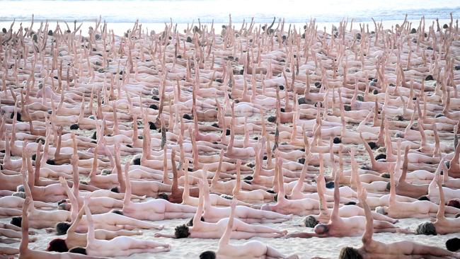 Sydneysiders stripped bare at Bondi Beach. Picture: NCA NewsWire / Jeremy Piper