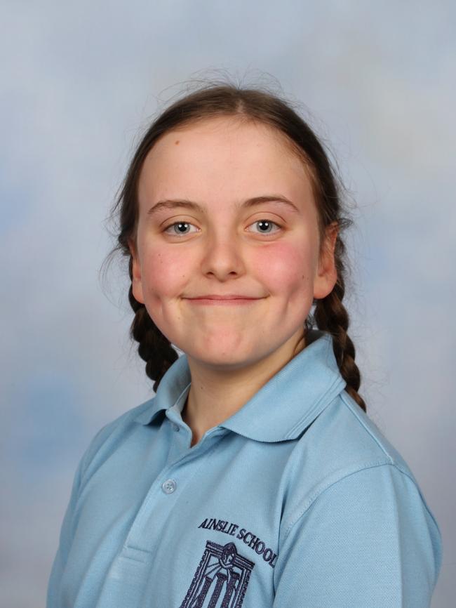 Supplied Editorial Genevieve Rutledge, Ainslie School Co-Vice Captain