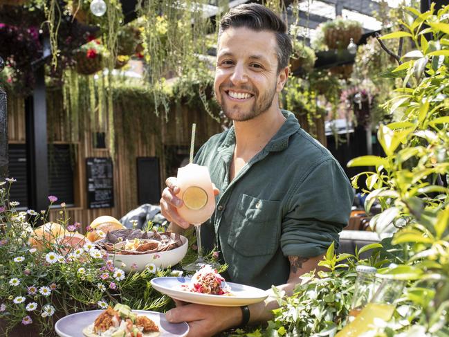 Mother Mexico chef Ben Korkmaz with some of the delicious meals on his tasty, summery menu. Picture: Eddie Safarik