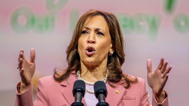 Kamala Harris would be the favourite to replace Joe Biden but is hardly a sure thing to beat Donald Trump. Picture: Getty Images