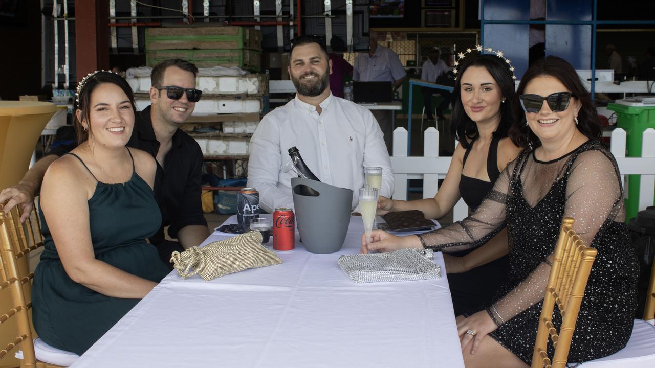 Katire Gatt, Mark Gatt, Kenny, Emlina Russo and Anne at the Bundaberg Catholic Schools Race Day.