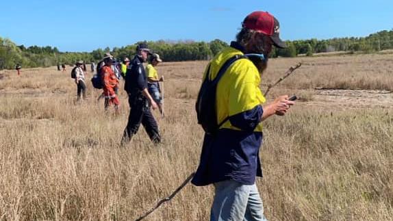 The Aurukun community banded together to search for local man Burt Wikmunea who went missing on August 3 and was located on August 6. Picture: QPS