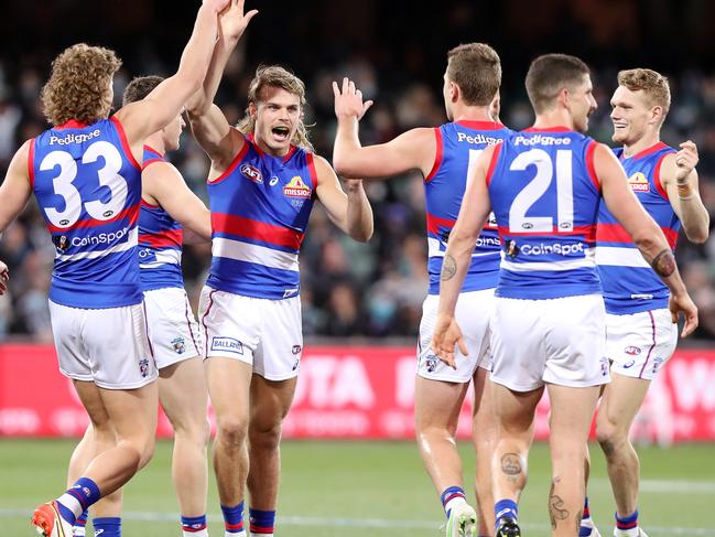 The Dogs were underdogs but demolished Port Adelaide. (Photo by Sarah Reed/AFL Photos via Getty Images)