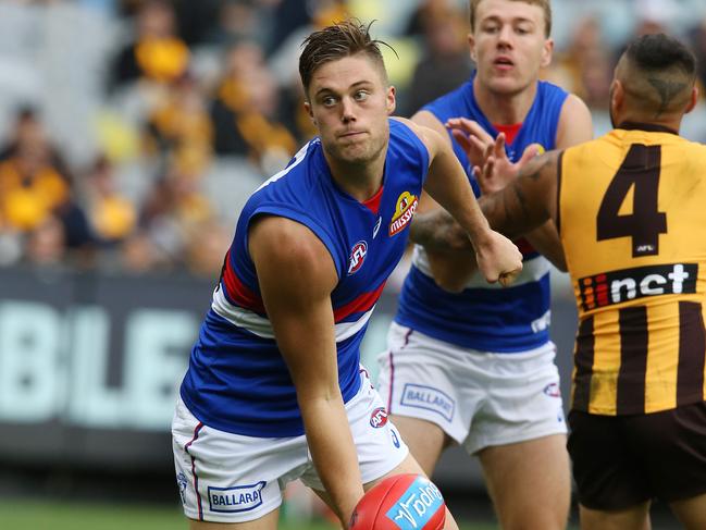 AFL. Round 3. 31/03/2019.  Hawthorn vs Western Bulldogs at the MCG.  Bulldog Josh Schache      . Pic: Michael Klein.