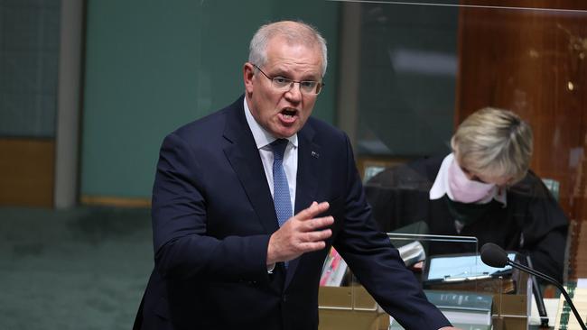 Mr Albanese claims Mr Morrison told a lie in Parliament. Picture: NCA NewsWire / Gary Ramage