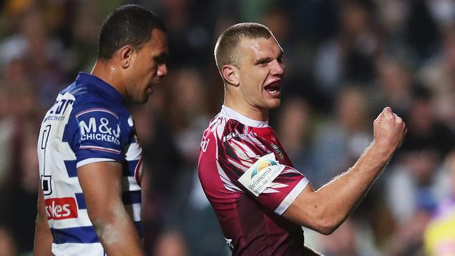 Tom Trbojevic scored two tries against the Bulldogs. Picture: Phil Hillyard