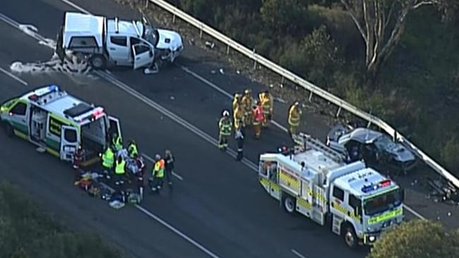 Emergency services at the scene. Picture: 7NEWS