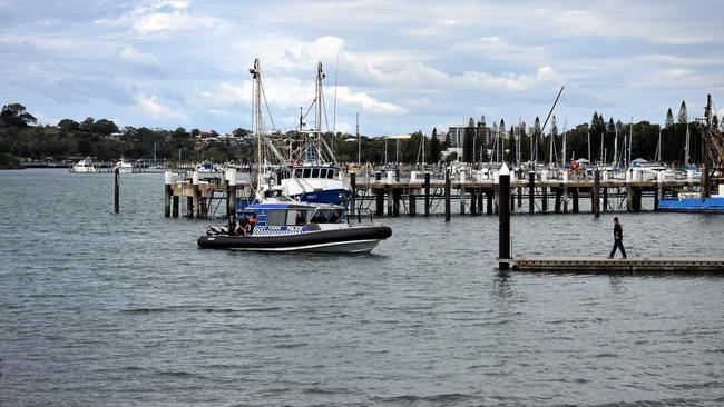 RESCUE: Water Police returned to shore after rescuing 14 people after their boat, the MV Norval, caught fire off the coast of Gladstone. Picture: Mark Zita GLA240619BOAT