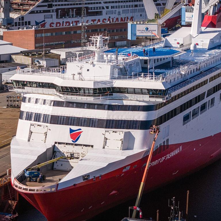 TT-Line becomes the official owner of Spirit of Tasmania IV following a formal handover at Rauma Marine Constructions yard in Finland. Picture: Supplied