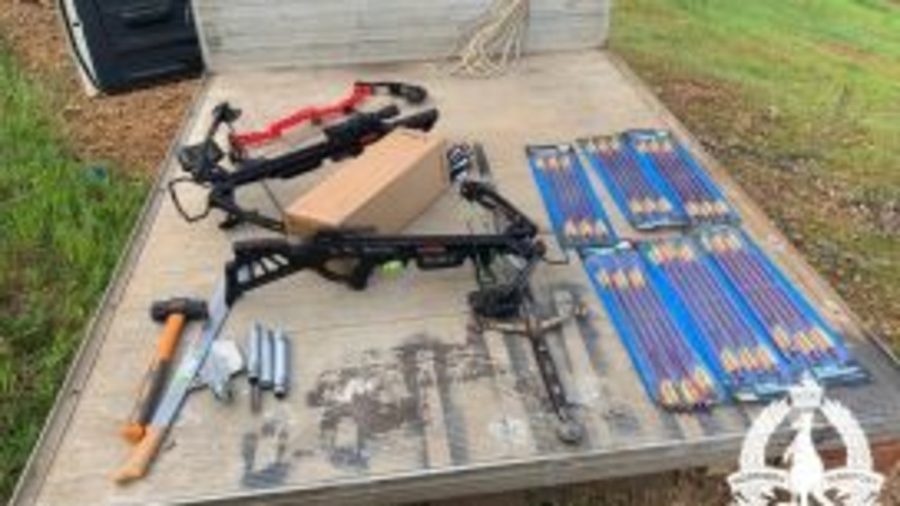 Weapons seized by police following the alleged ram raid. Picture: supplied.