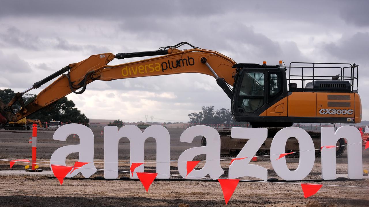 Photo of the Amazon site in Melbourne being built in 2022. Picture: NCA NewsWire / Luis Enrique Ascui