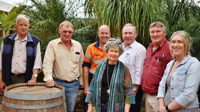 Former mayor Phillip Bougoure, Steering Committee member (CM) Nelson Neal, CM president Allan Bougoure, former Tarcoola manager and CM Sharmaine Hurford, Mayor Paul McVeigh, CM Brent Arnold and Sophie Bougoure – celebrated the council’s efforts in finding another solution to keep Tarcoola open after Southern Cross Care agreed to come on board. Pic: Peta McEachern