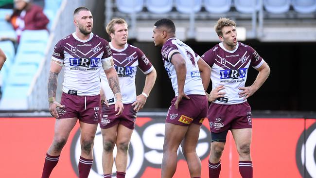 Manly lacked a bit of attacking spark. AAP Image/Dan Himbrechts.