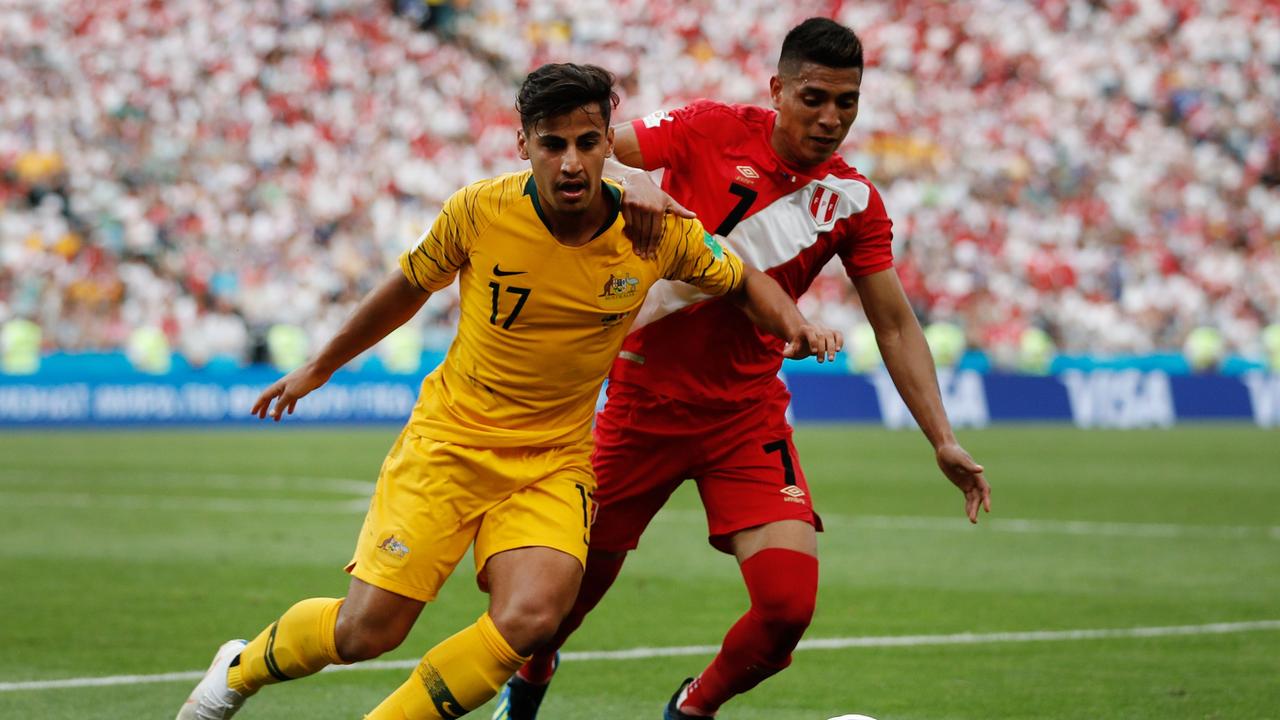 Daniel Arzani in action at the 2018 World Cup.