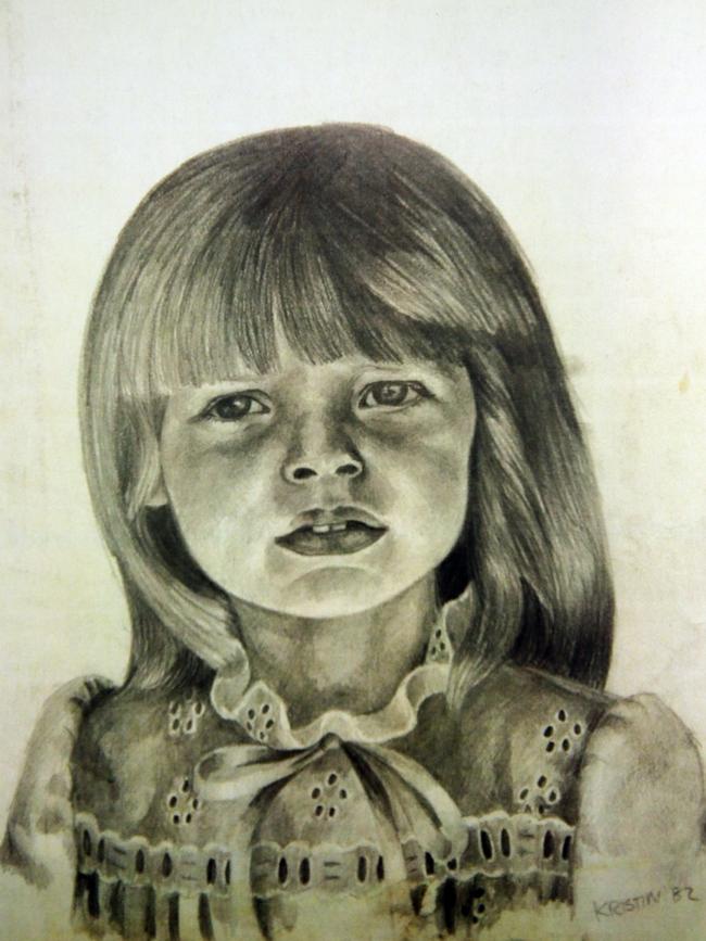 A sketch of Sherryn Dawson at two year’s of age.