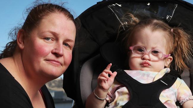 Patient Melissa Tyrrell with daughter Baylee 2 1/2 who has cerebral palsy and a rare chromosome abnormality with the doctor they rely on located at Greenpoint Medical Centre.  Greenpoint Medical Centre at Bridgewater is set to close with many community members unhappy.  Picture: Nikki Davis-Jones