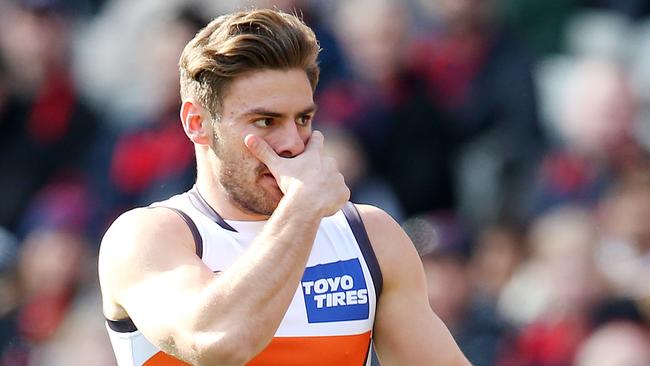 Unlucky Giant Stephen Coniglio can hardly look at the All-Australian squad. Pic: Michael Klein