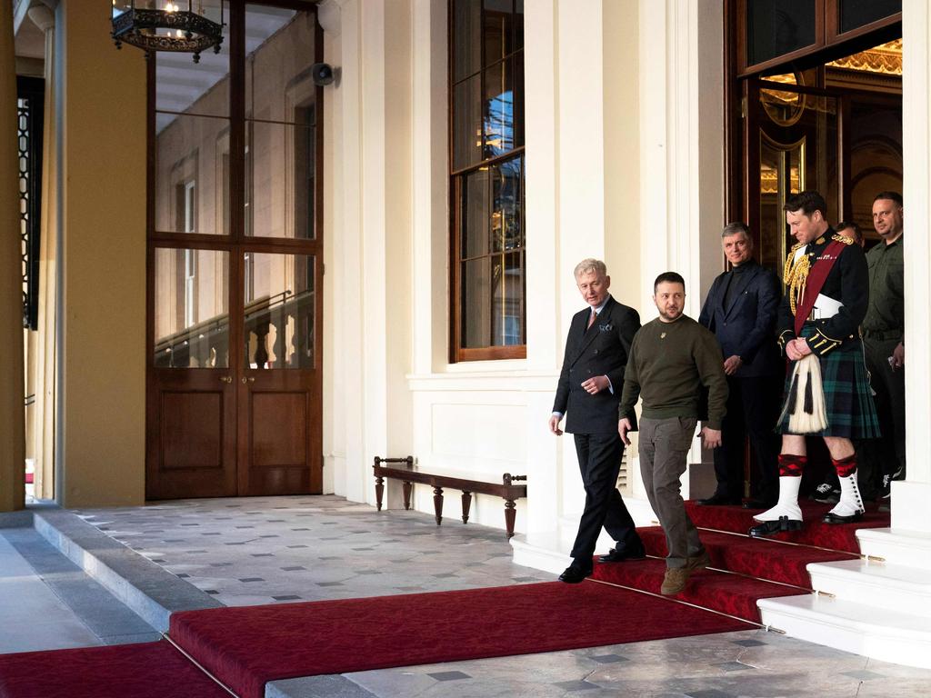 Volodymyr Zelenskyy at Buckingham Palace. Picture: AFP