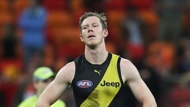 A dejected Jack Riewoldt after the siren. Photo: Phil Hillyard