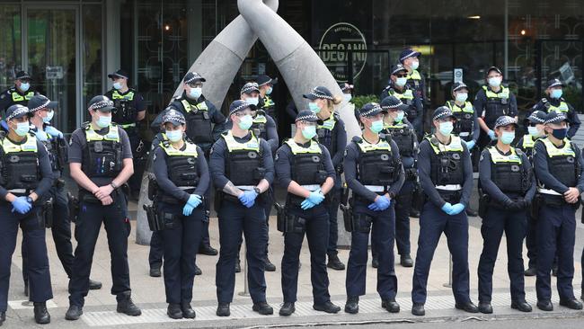 Victoria Police employees, Protective Services Officers and police custody officers are on the list. Picture: David Crosling