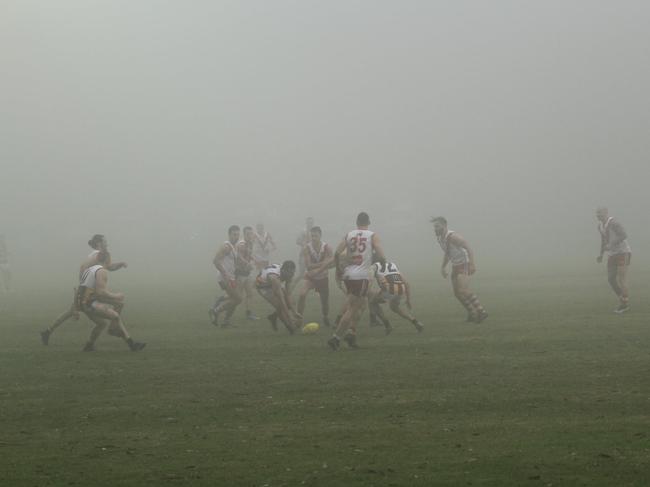 Foggy conditions at Olinda on Saturday. Picture: Olinda Ferny Creek FNC