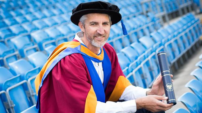 And we thought those one-day cricket outfits were colourful! Jason Gillespie decked out to receive his honorary degree. Picture: Leeds Beckett University.